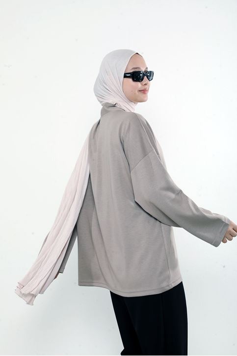 Ön Bağlamalı Tunik-Vizon