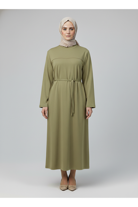 Ön Roba Detay İki İplik Elbise-Mint