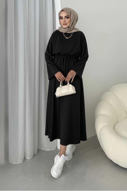 Beli Tünelli Oysho Elbise-Siyah