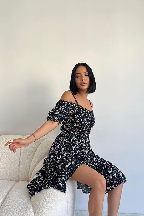 Askılı Elbise-Lacivert