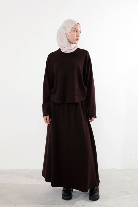 Yarasa Kol Oysho  Etekli Takım-Kahve