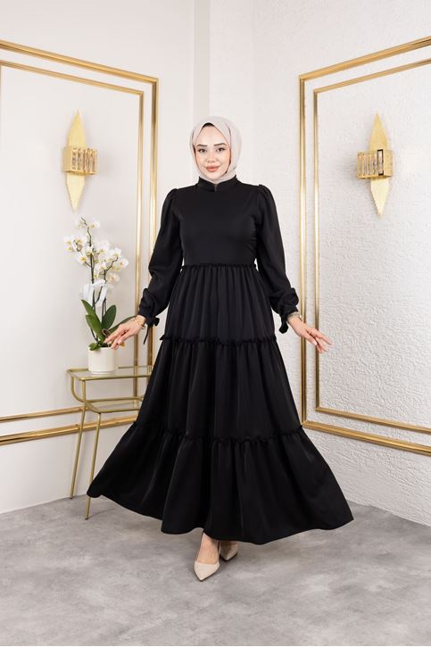 Kat Kat Bible Elbise-Siyah