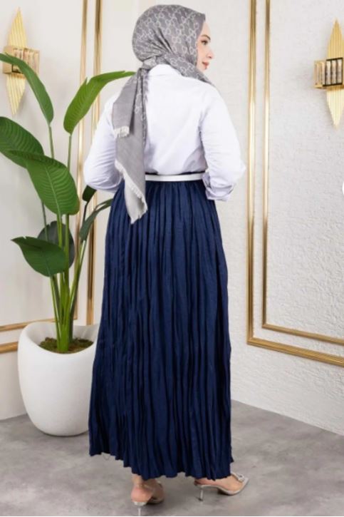 Astarlı Kraş Etek-Lacivert