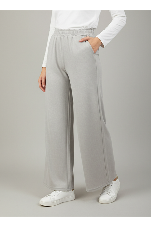 Düz Paça Modal Pantolon-Taş