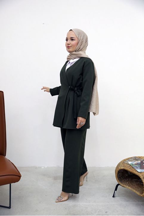 Pensli Bağlamalı Takım-Haki