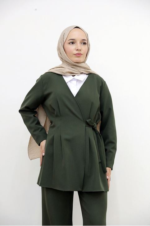 Pensli Bağlamalı Takım-Haki