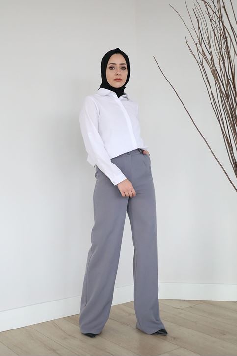 Retro Palazzo Pantolon-Gri