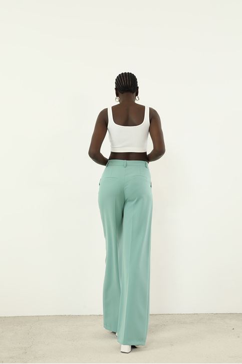 Retro Palazzo Pantolon-Mint