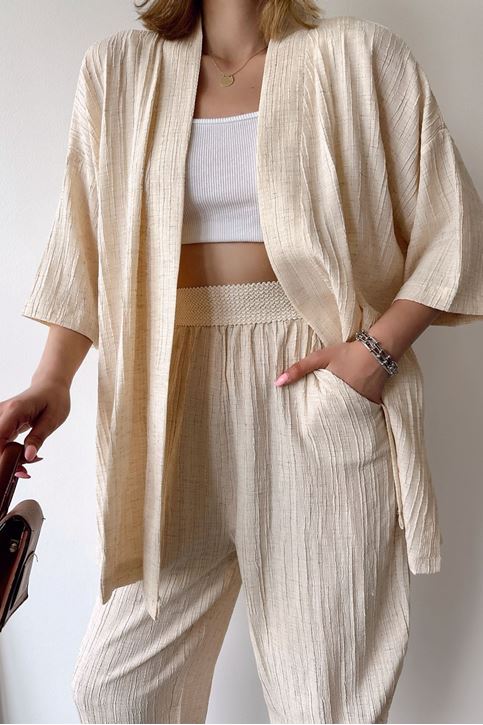Kimono Takım-Bej
