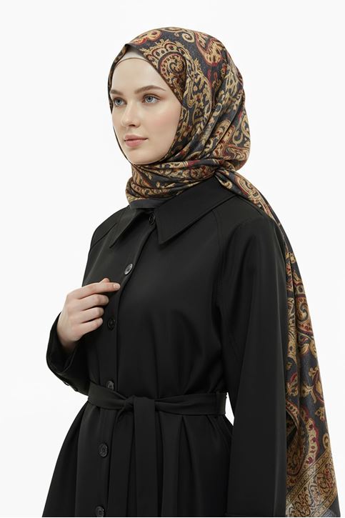 Kol Apolet Detay Kısa Trençkot-Siyah