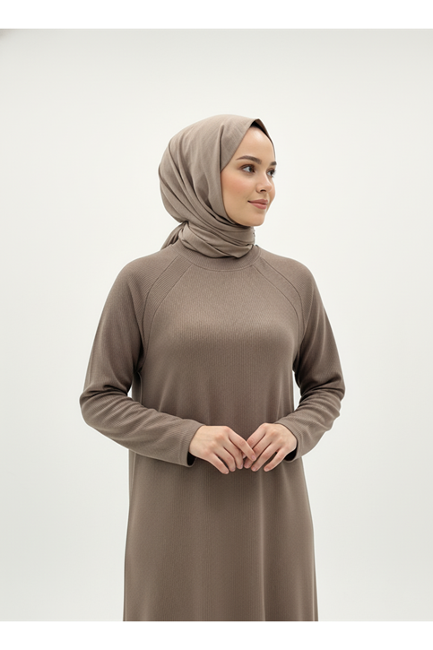Reglan Kol Contalı Elbise-Vizon