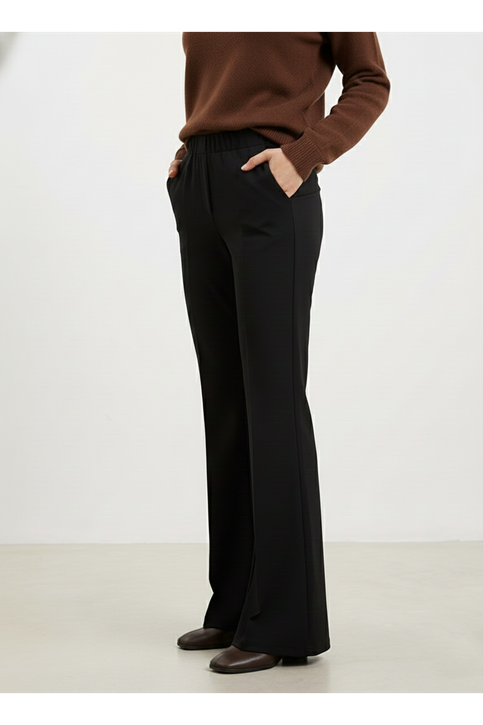 İspanyol Paça Atlas  Pantolon-Siyah