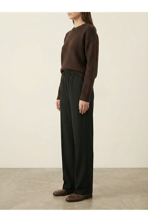 Düz Paça Atlas Pantolon-Siyah