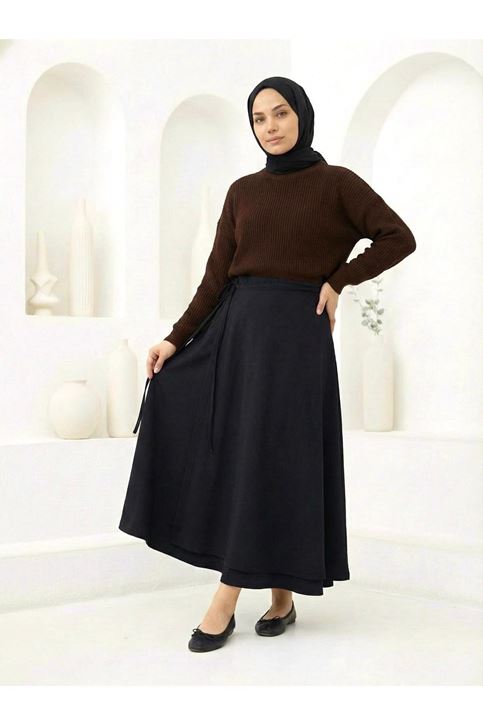 Ön Kapak Detay Scuba Etek-Siyah