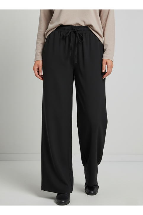 Cepli İp Detay Pantolon-Siyah