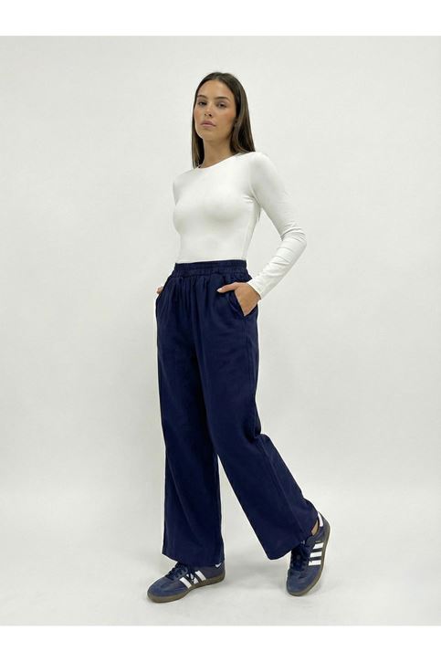 Cep Detay Pantolon-Lacivert