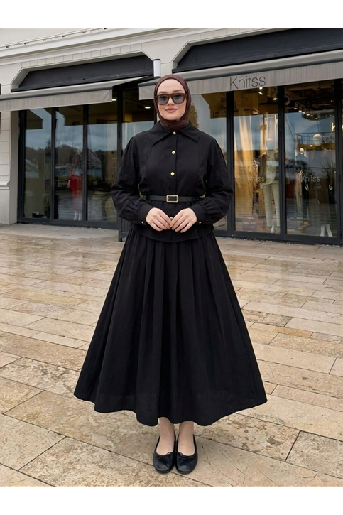 Ön Arka Pensli Etekli Takım-Siyah