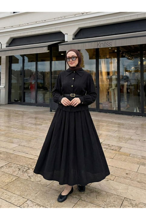 Ön Arka Pensli Etekli Takım-Siyah