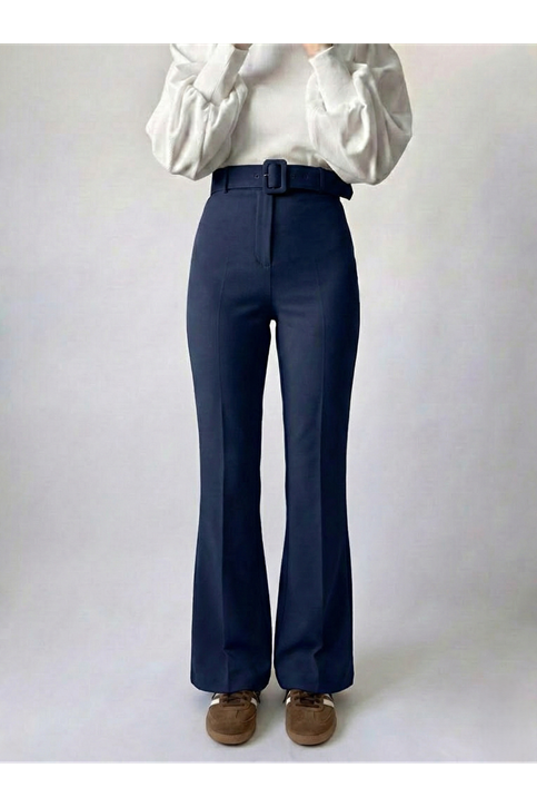 İspanyol Paça Dabıl Pantolon-Lacivert