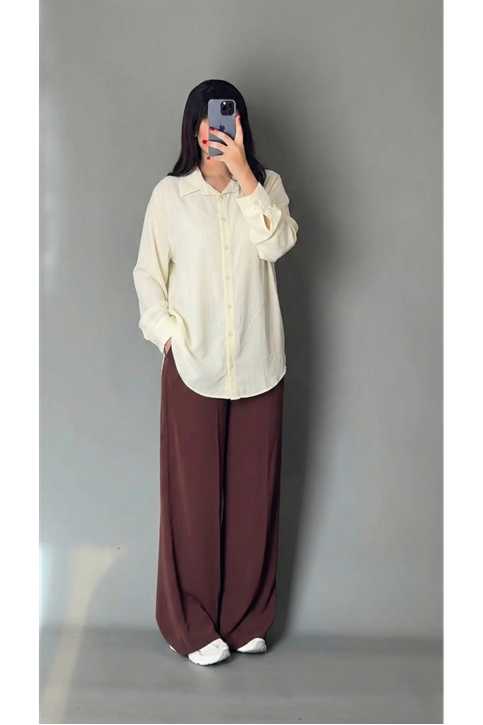 Klasik Terikoton Tunik-Ekru