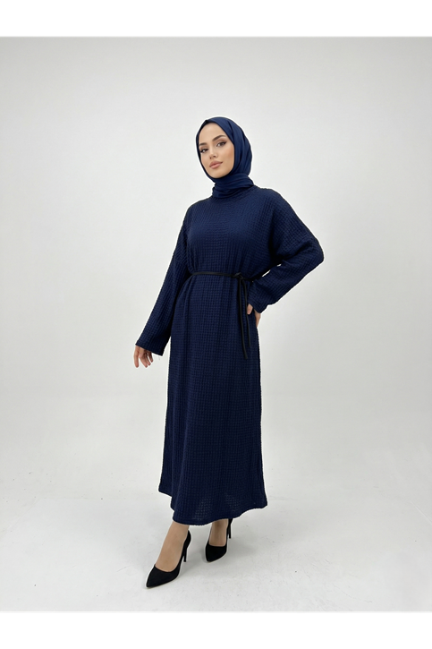 Örme Elbise-Lacivert