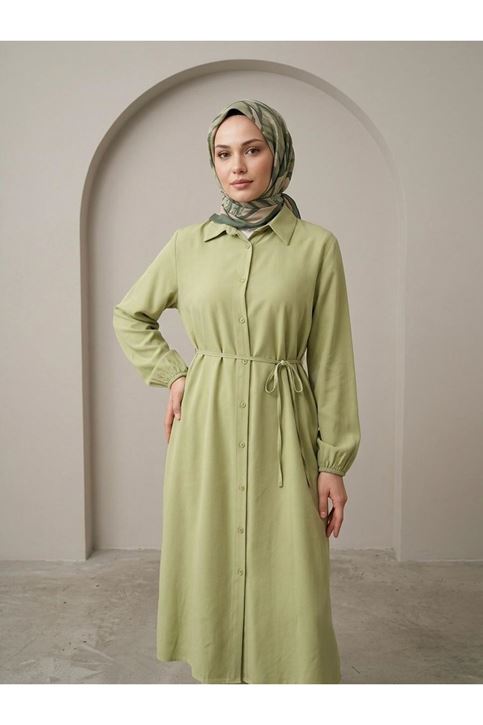 Uzun Tensel Tunik-YAĞ YEŞİLİ