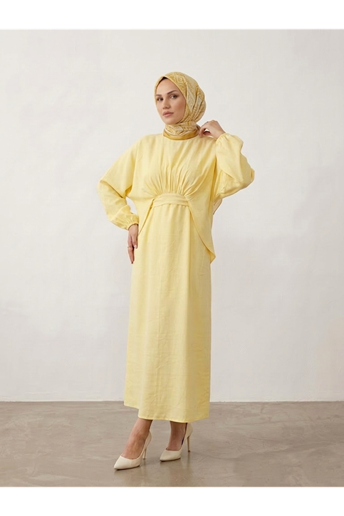 Bağlamalı İkili Elbise-Sarı
