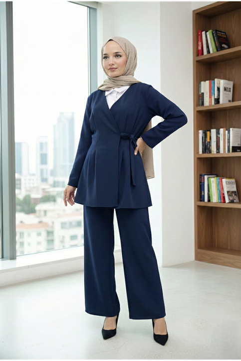 Pensli Bağlamalı Takım-Lacivert