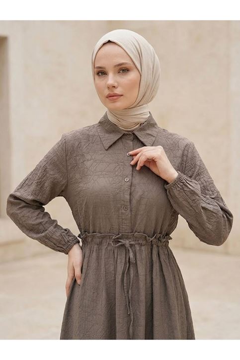 Beli Tünelli Elbise-Duman