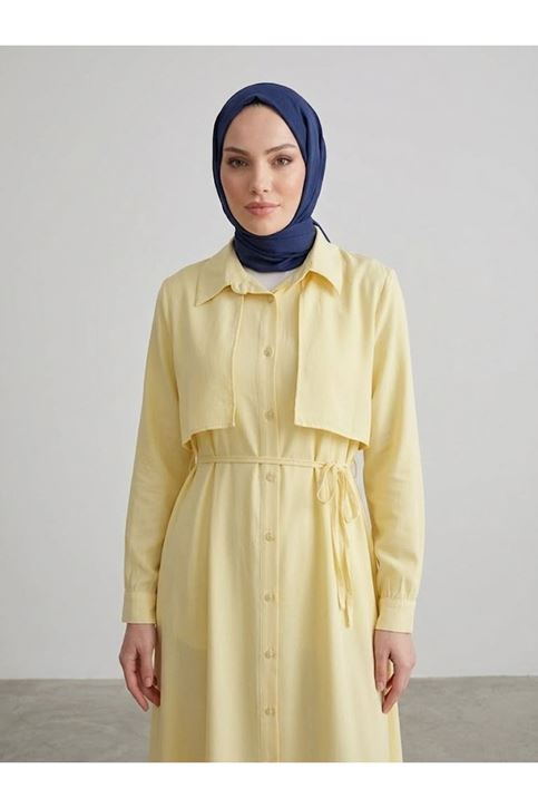 Aller Detay Patlı Elbise-Sarı