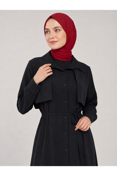 Aller Detay Patlı Elbise-Siyah