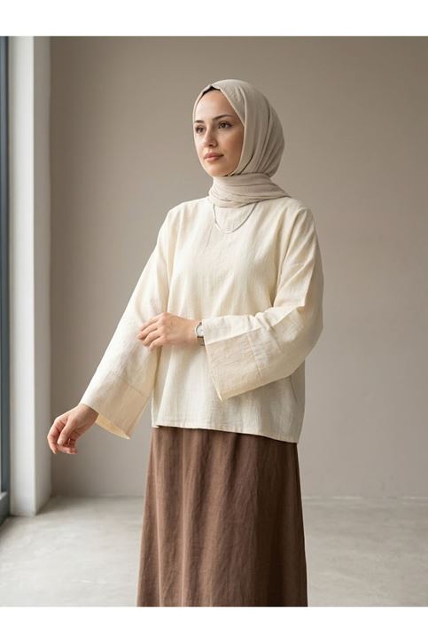 Geniş Takma Manşet Tunik-Taş