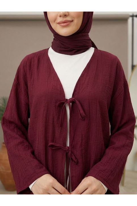 Ön BağlamalıTunik-Bordo