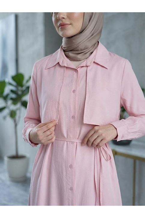 Aller Detay Patlı Elbise-Pembe