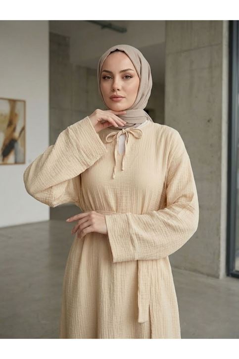Yarasa Elbise-Bej