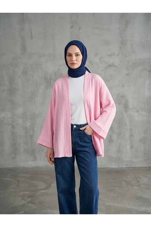 Müslin Kimono-Pembe