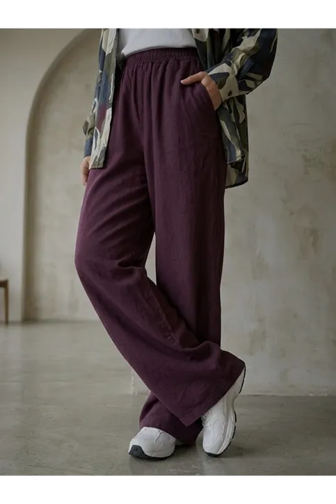 Cepli Yıkamalı Pantolon-Bordo
