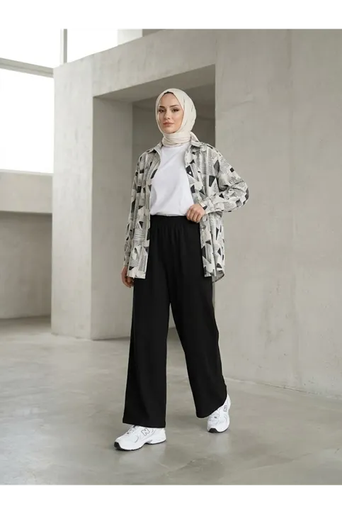 Cepli Yıkamalı Pantolon-Siyah