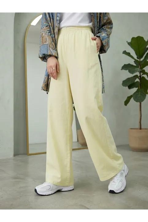 Cepli Yıkamalı Pantolon-Sarı