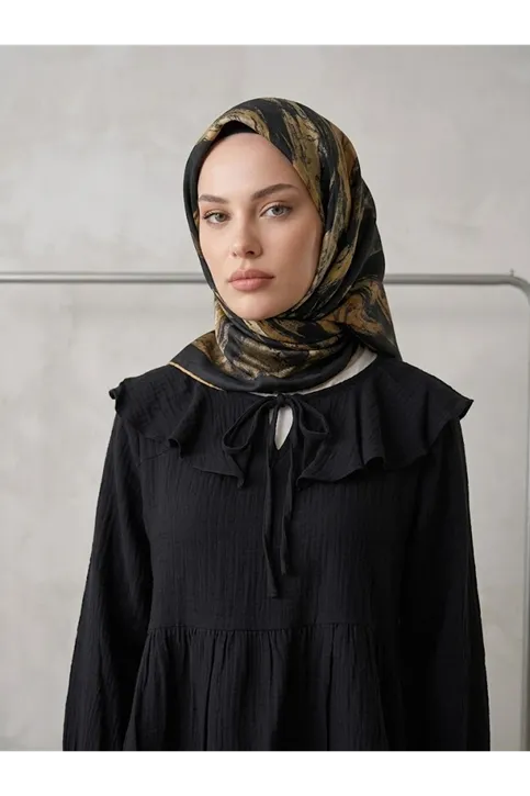 Yaka Bağlamalı Tunik-Siyah