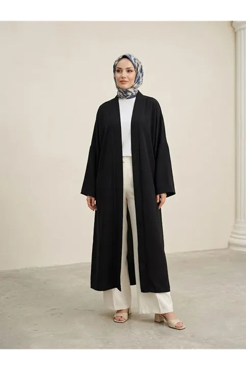 Kimono Uzun Dubai Hırka-Siyah