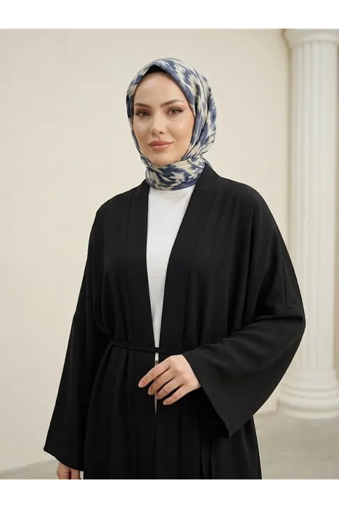 Kimono Uzun Dubai Hırka-Siyah