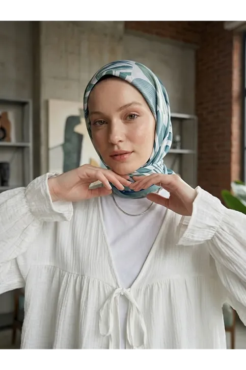 Önü Bağlamalı Kısa Kimono-Ekru
