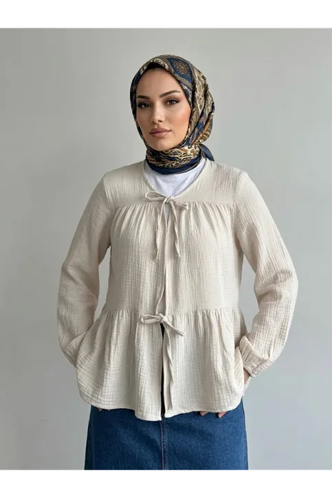İki Bağlamalı Müslin Tunik-Taş