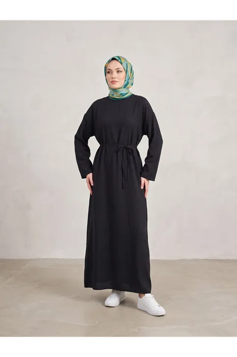 Modal Slop Elbise-Siyah