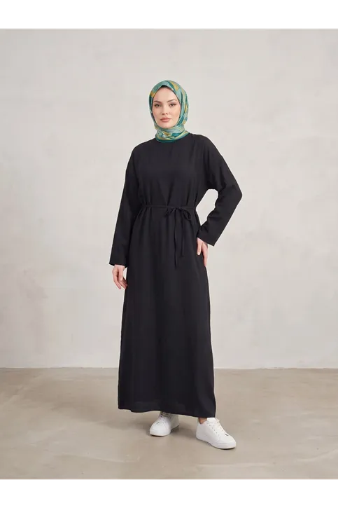 Modal Slop Elbise-Siyah