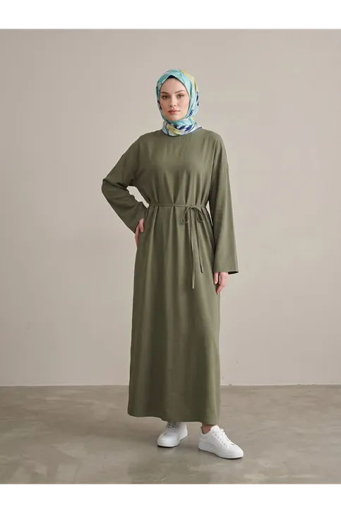 Modal Slop Elbise-Haki
