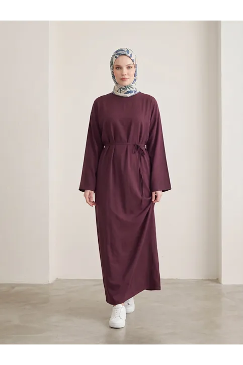 Modal Slop Elbise-Bordo