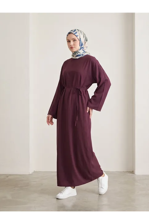 Modal Slop Elbise-Bordo