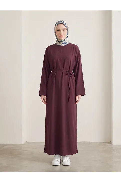 Modal Slop Elbise-Bordo